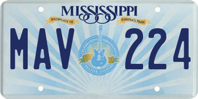 MS license plate MAV224