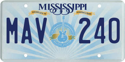 MS license plate MAV240