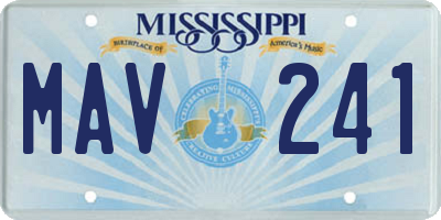 MS license plate MAV241