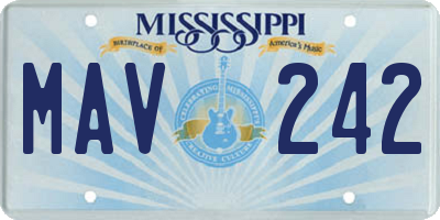 MS license plate MAV242