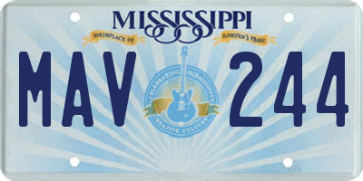MS license plate MAV244