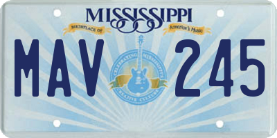 MS license plate MAV245