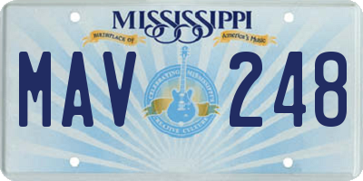 MS license plate MAV248