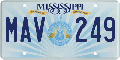 MS license plate MAV249