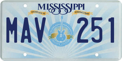 MS license plate MAV251