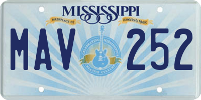 MS license plate MAV252