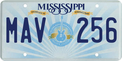 MS license plate MAV256