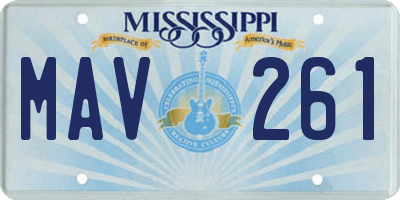 MS license plate MAV261