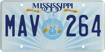 MS license plate MAV264