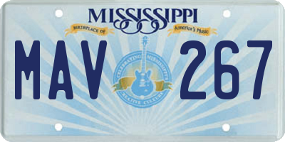 MS license plate MAV267