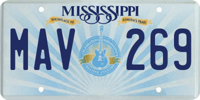 MS license plate MAV269