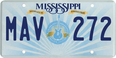 MS license plate MAV272
