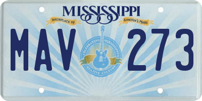 MS license plate MAV273