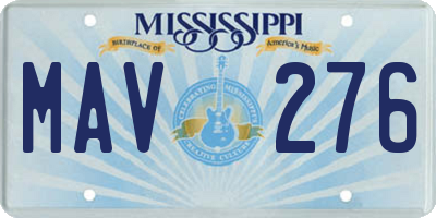 MS license plate MAV276