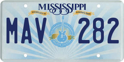 MS license plate MAV282