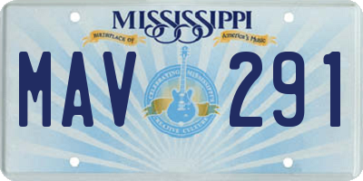 MS license plate MAV291