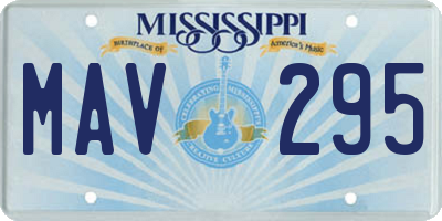 MS license plate MAV295