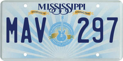 MS license plate MAV297