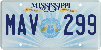 MS license plate MAV299