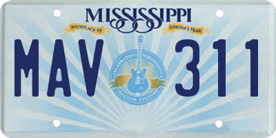 MS license plate MAV311
