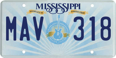 MS license plate MAV318