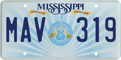 MS license plate MAV319