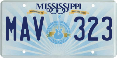 MS license plate MAV323