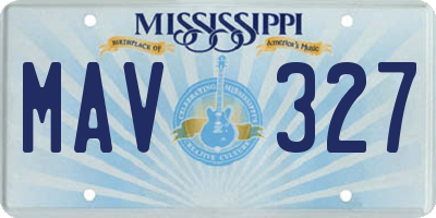 MS license plate MAV327