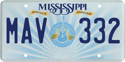 MS license plate MAV332