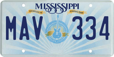 MS license plate MAV334