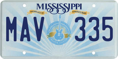 MS license plate MAV335