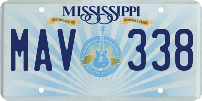 MS license plate MAV338