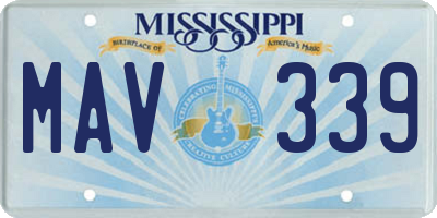 MS license plate MAV339