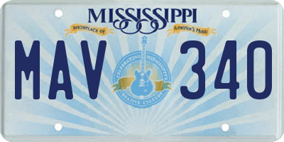 MS license plate MAV340