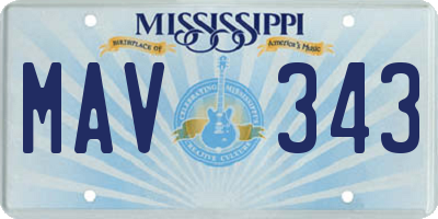MS license plate MAV343