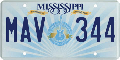 MS license plate MAV344