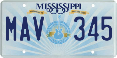 MS license plate MAV345