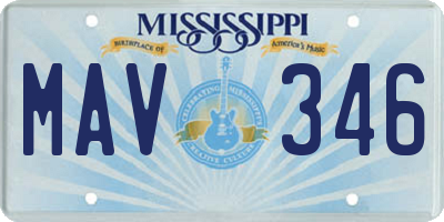 MS license plate MAV346