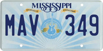 MS license plate MAV349