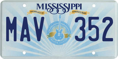 MS license plate MAV352