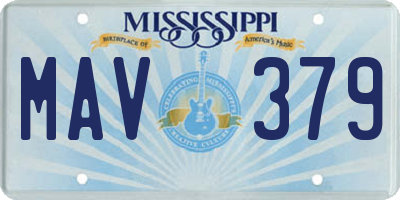 MS license plate MAV379