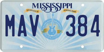 MS license plate MAV384