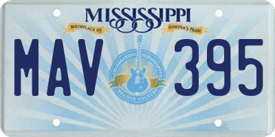 MS license plate MAV395