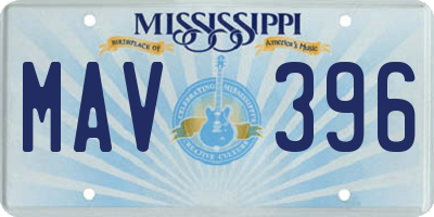 MS license plate MAV396