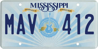 MS license plate MAV412