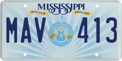 MS license plate MAV413