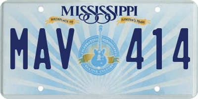 MS license plate MAV414