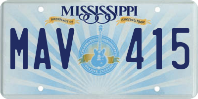 MS license plate MAV415