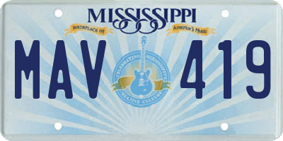 MS license plate MAV419