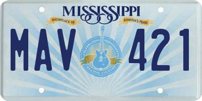 MS license plate MAV421